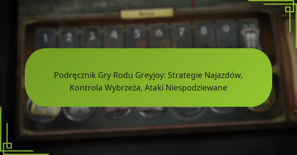 Podręcznik Gry Rodu Greyjoy: Strategie Najazdów, Kontrola Wybrzeża, Ataki Niespodziewane