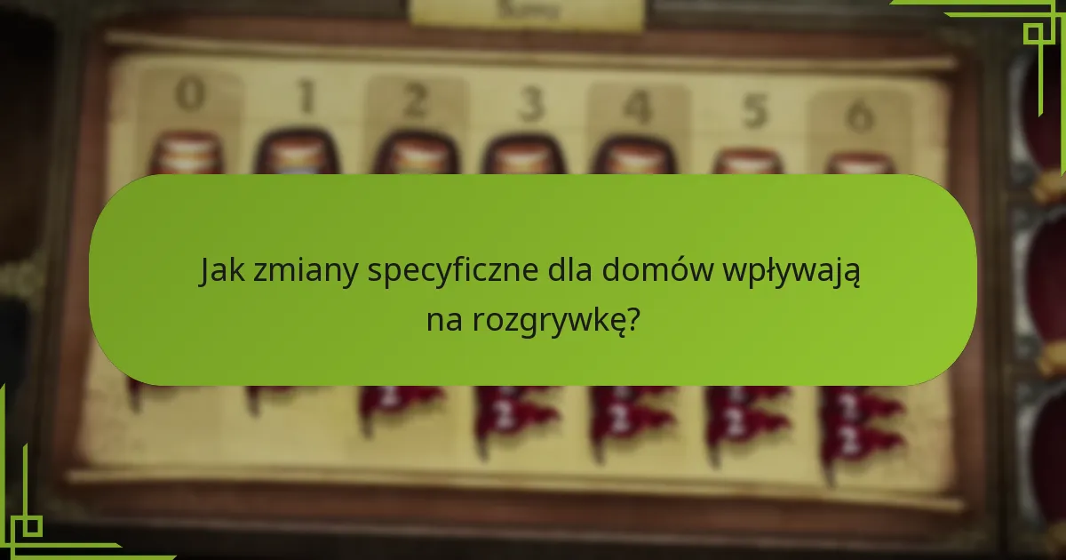 Jak zmiany specyficzne dla domów wpływają na rozgrywkę?